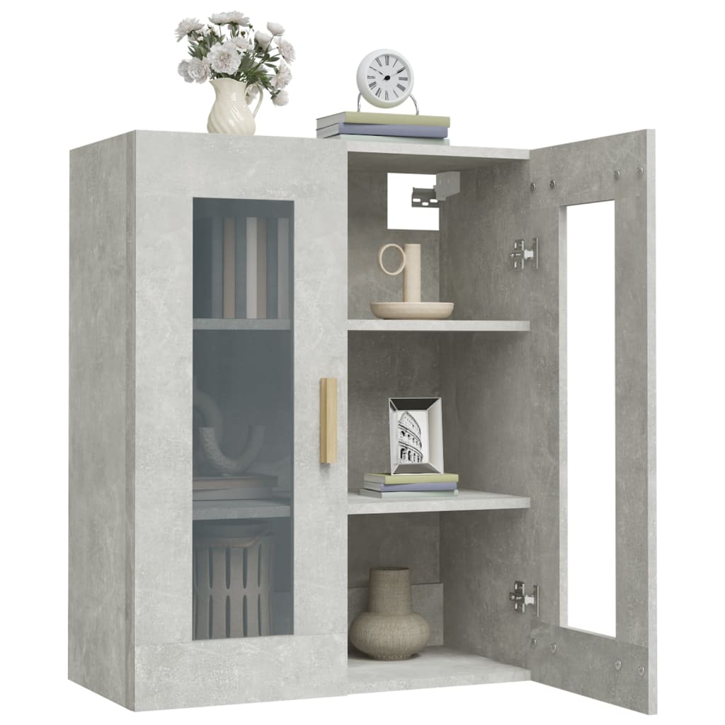 vidaXL Dulap de perete suspendat, gri beton, 69,5x34x90 cm vidaXL Dulap de perete suspendat, gri beton, 69,5x34x90 cm