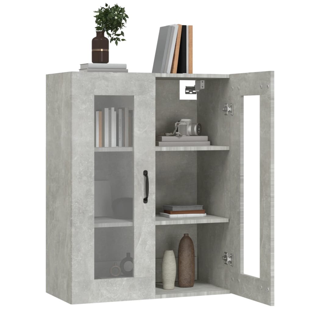 vidaXL Dulap de perete suspendat, gri beton, 69,5x34x90 cm vidaXL Dulap de perete suspendat, gri beton, 69,5x34x90 cm
