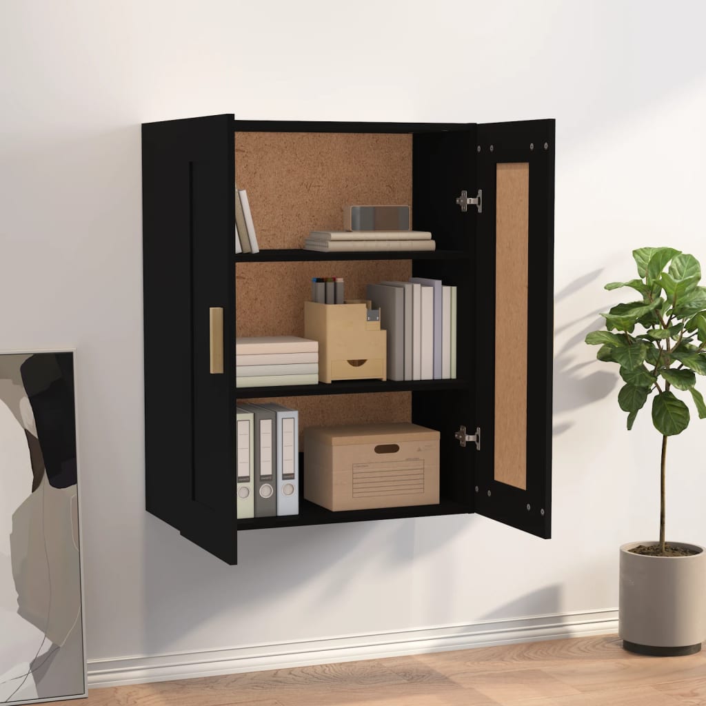 vidaXL Dulap de perete, negru, 69,5x32,5x90 cm, lemn prelucrat vidaXL Dulap de perete, negru, 69,5x32,5x90 cm, lemn prelucrat