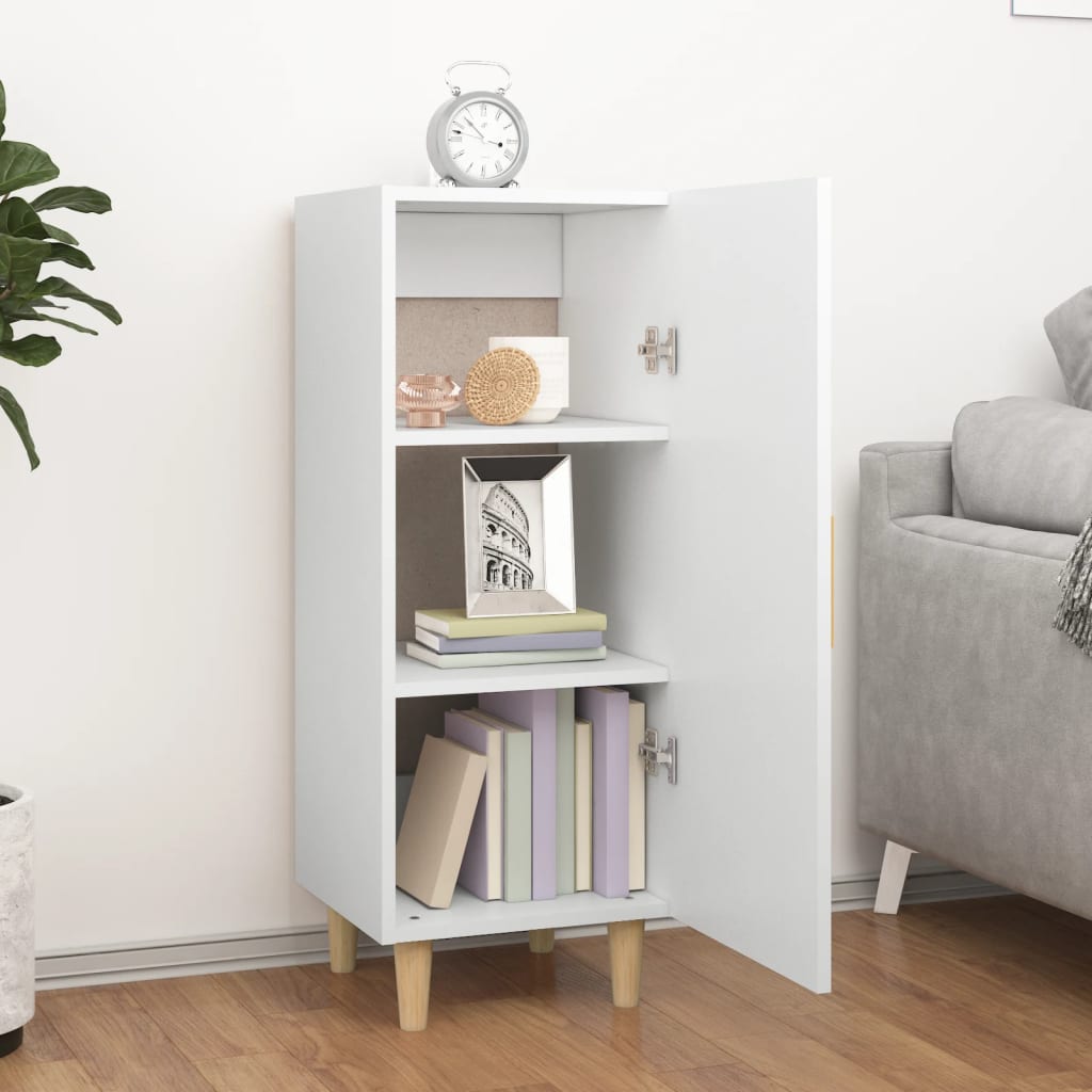 vidaXL Servantă, alb, 34,5x34x90 cm, lemn compozit vidaXL Servantă, alb, 34,5x34x90 cm, lemn compozit