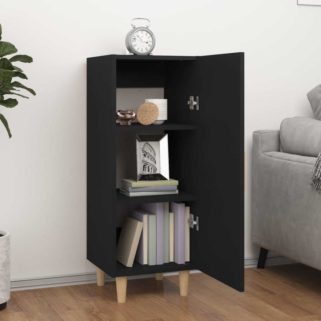 vidaXL Servantă, negru, 34,5x34x90 cm, lemn compozit vidaXL Servantă, negru, 34,5x34x90 cm, lemn compozit