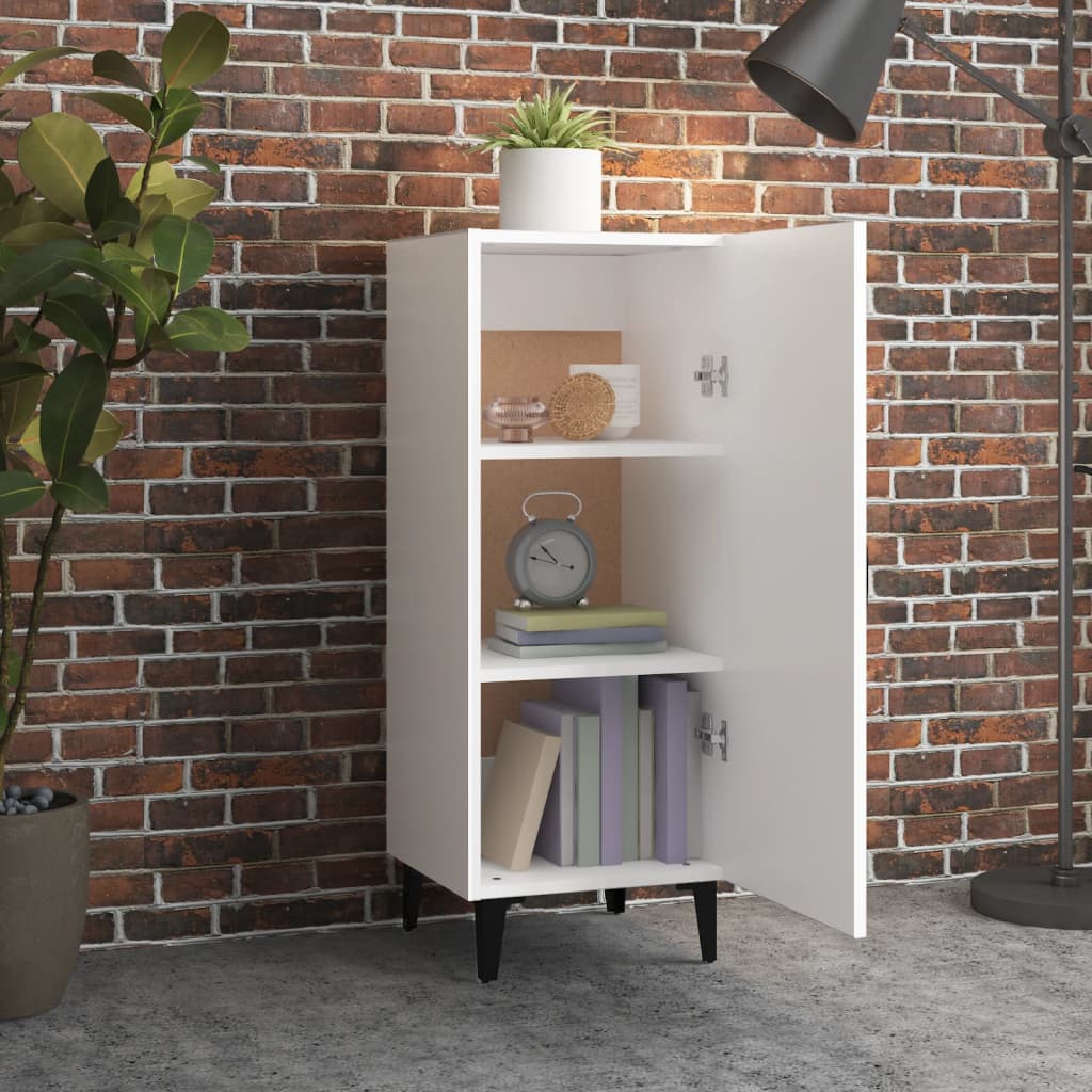 vidaXL Servantă, alb, 34,5x34x90 cm, lemn compozit vidaXL Servantă, alb, 34,5x34x90 cm, lemn compozit