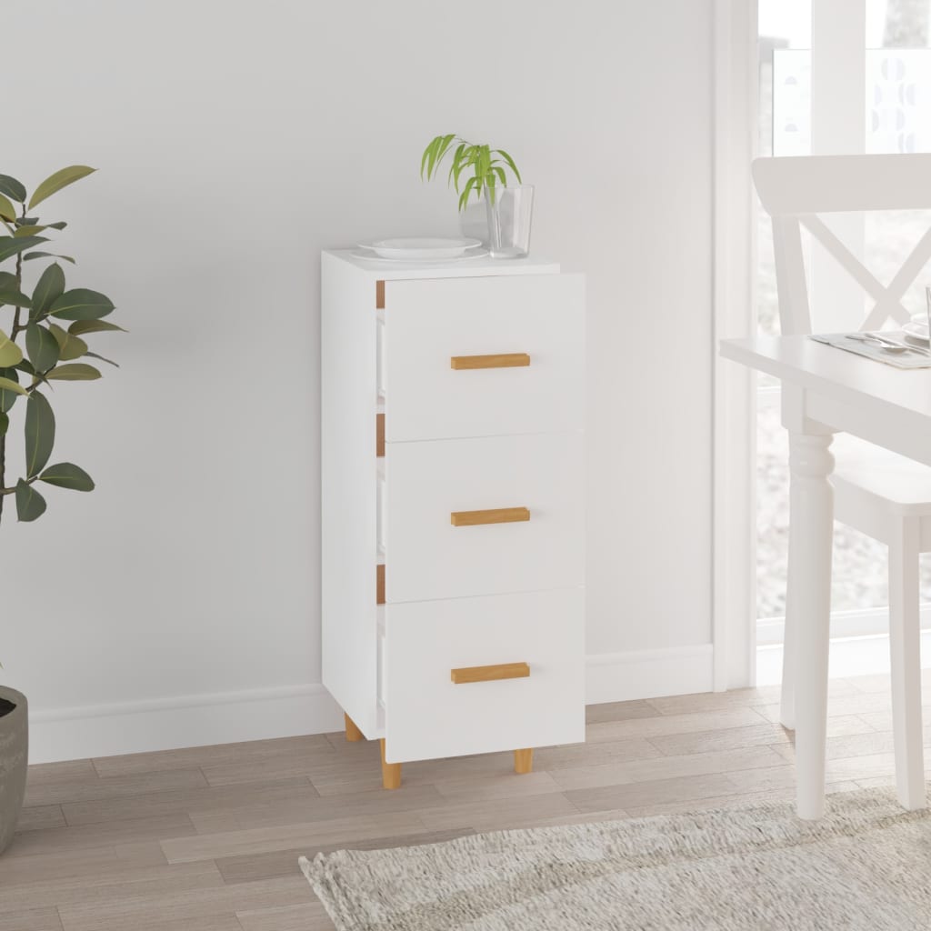 vidaXL Servantă, alb, 34,5x34x90 cm, lemn compozit vidaXL Servantă, alb, 34,5x34x90 cm, lemn compozit