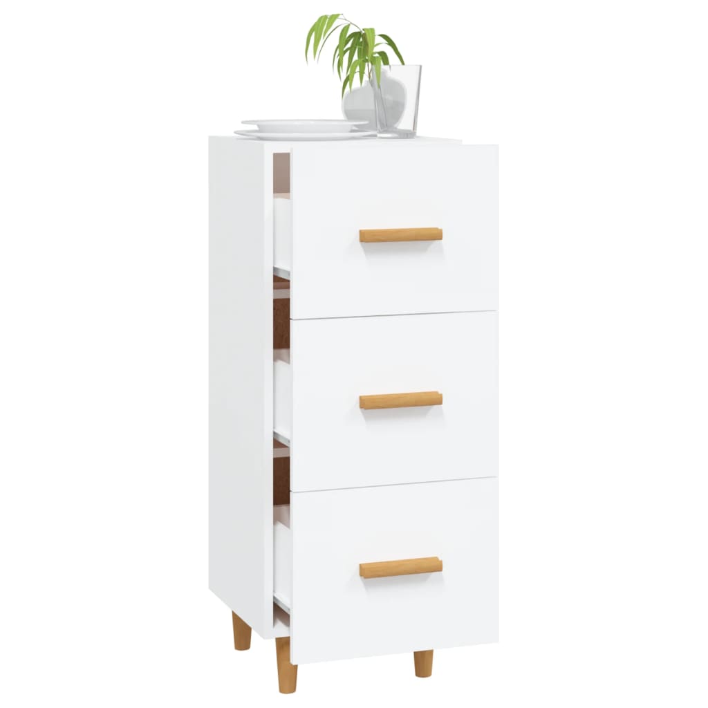 vidaXL Servantă, alb, 34,5x34x90 cm, lemn compozit vidaXL Servantă, alb, 34,5x34x90 cm, lemn compozit