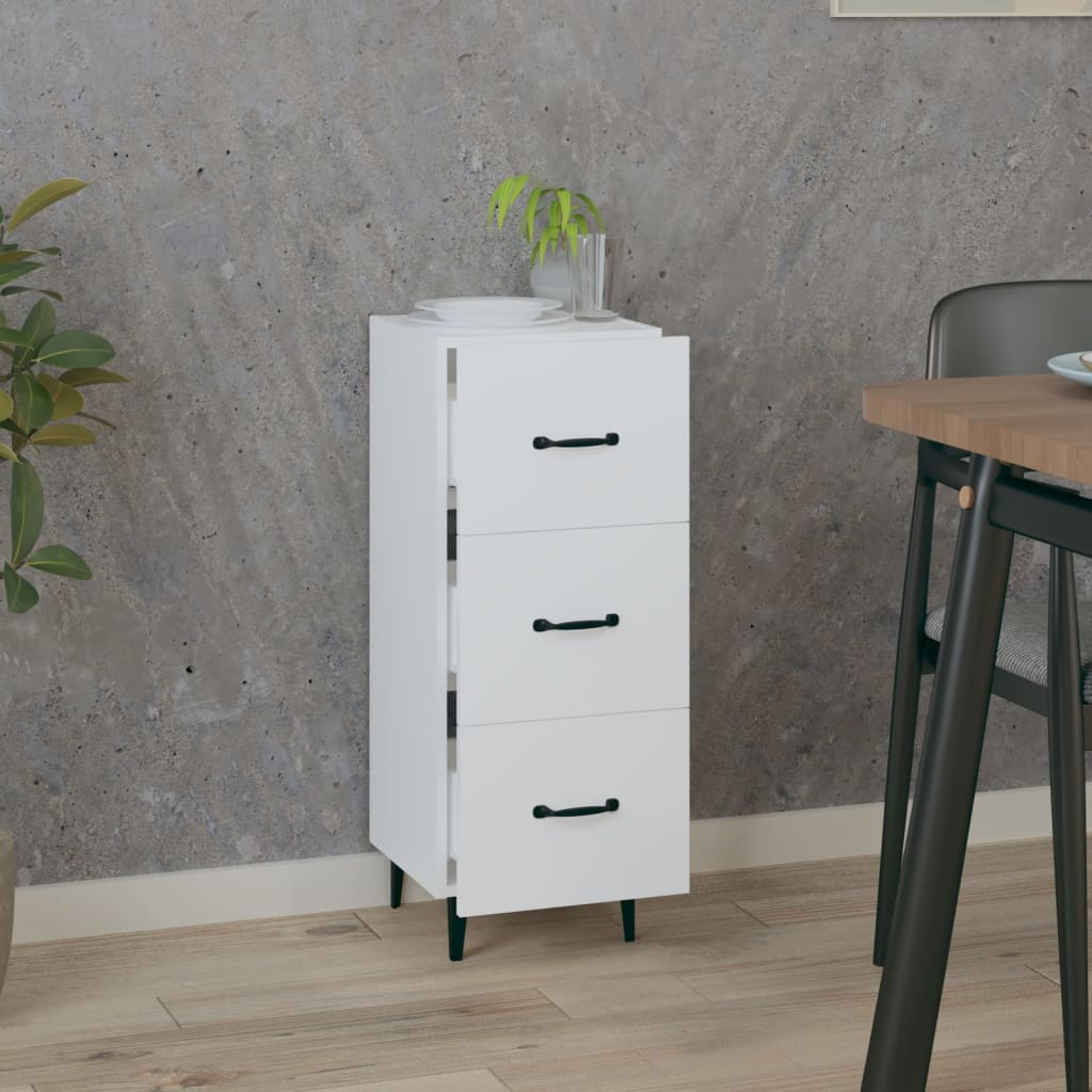 vidaXL Servantă, alb, 34,5x34x90 cm, lemn compozit vidaXL Servantă, alb, 34,5x34x90 cm, lemn compozit