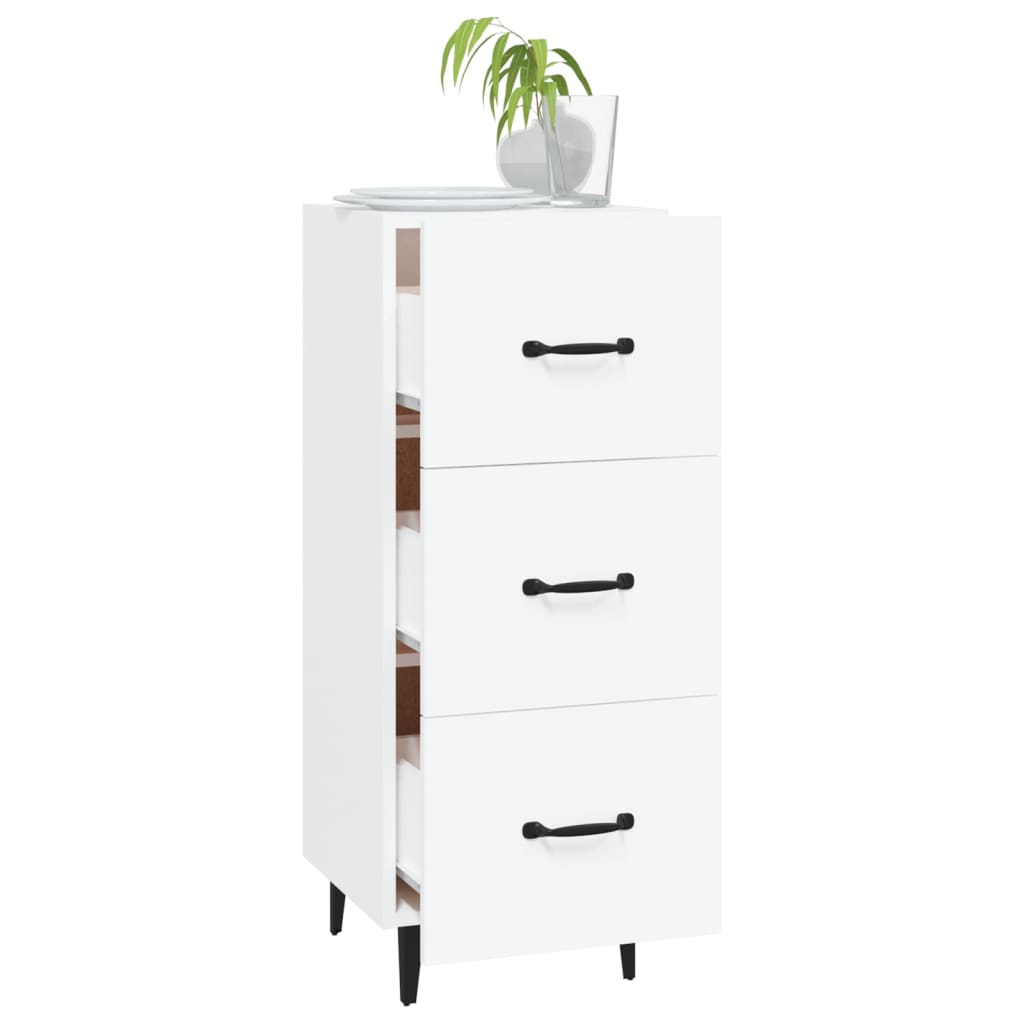 vidaXL Servantă, alb, 34,5x34x90 cm, lemn compozit vidaXL Servantă, alb, 34,5x34x90 cm, lemn compozit
