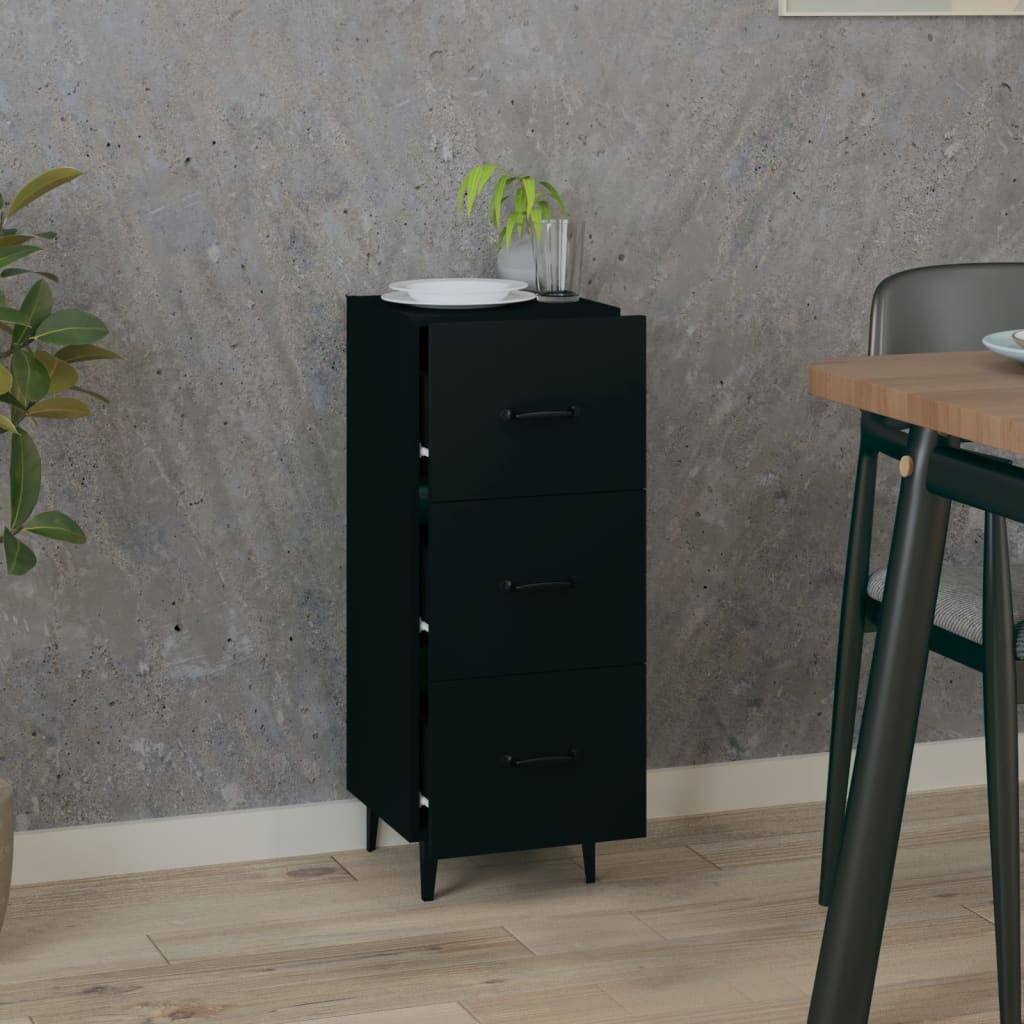 vidaXL Servantă, negru, 34,5x34x90 cm, lemn compozit vidaXL Servantă, negru, 34,5x34x90 cm, lemn compozit