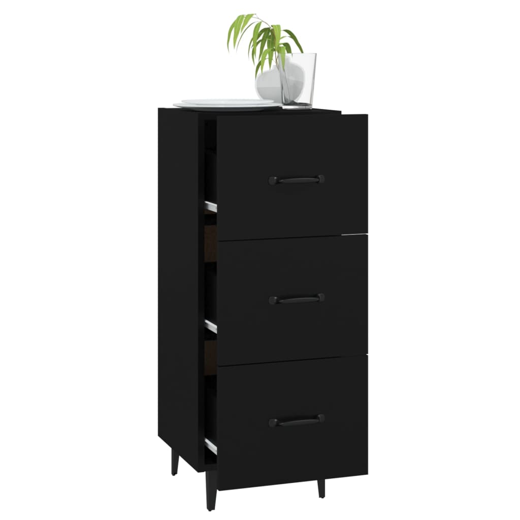vidaXL Servantă, negru, 34,5x34x90 cm, lemn compozit vidaXL Servantă, negru, 34,5x34x90 cm, lemn compozit