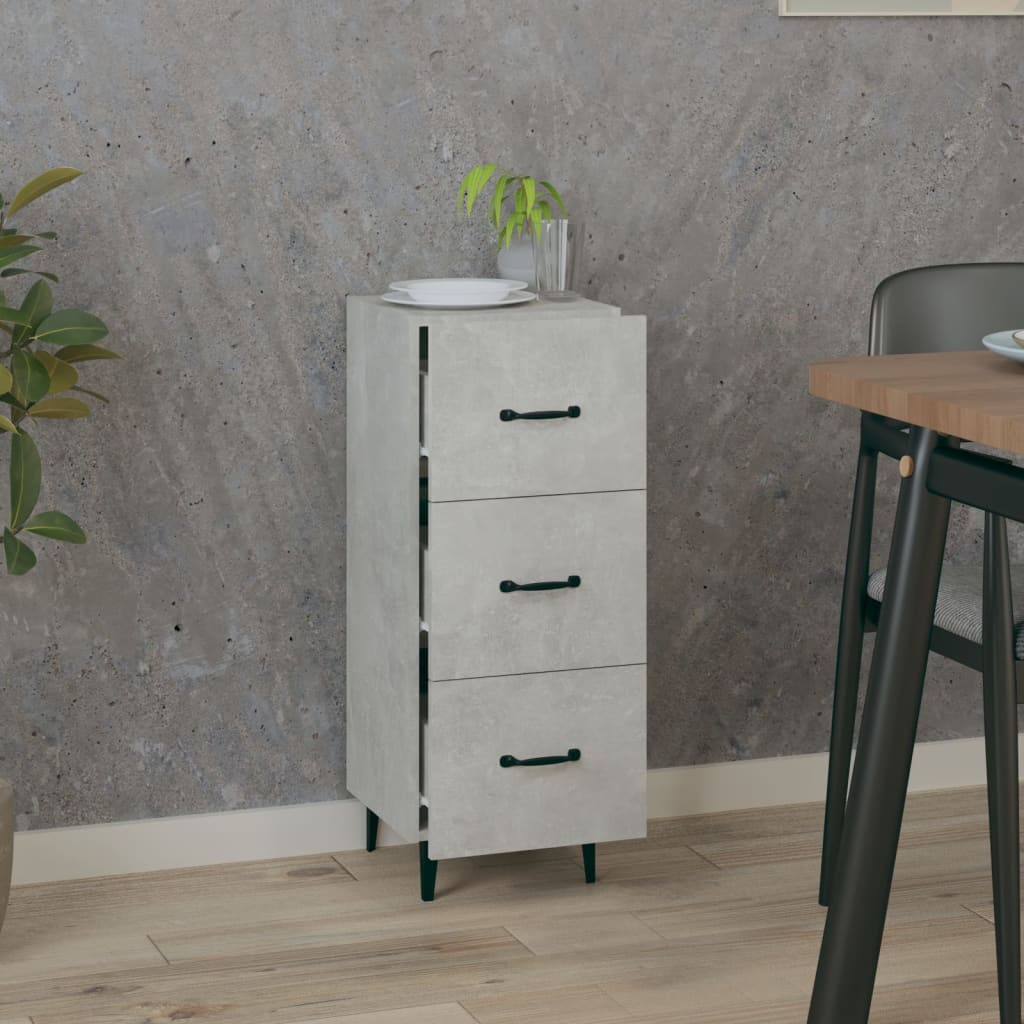 vidaXL Servantă, gri beton, 34,5x34x90 cm, lemn compozit vidaXL Servantă, gri beton, 34,5x34x90 cm, lemn compozit