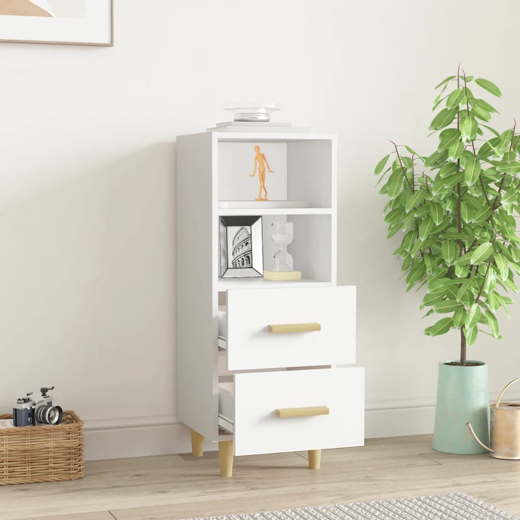 vidaXL Servantă, alb, 34,5x34x90 cm, lemn compozit vidaXL Servantă, alb, 34,5x34x90 cm, lemn compozit