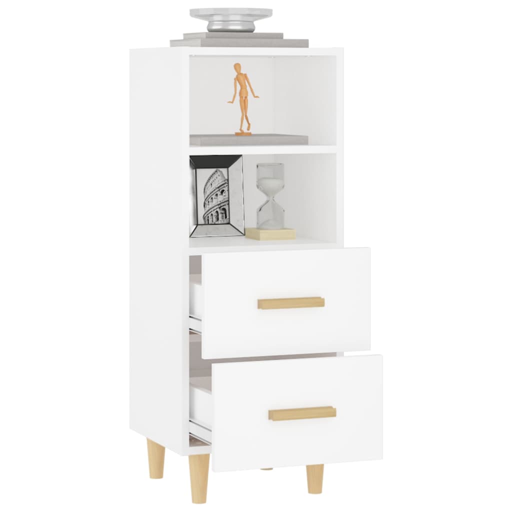 vidaXL Servantă, alb, 34,5x34x90 cm, lemn compozit vidaXL Servantă, alb, 34,5x34x90 cm, lemn compozit