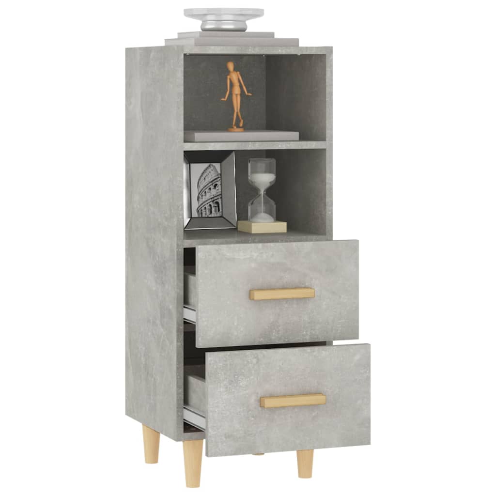 vidaXL Servantă, gri beton, 34,5x34x90 cm, lemn compozit