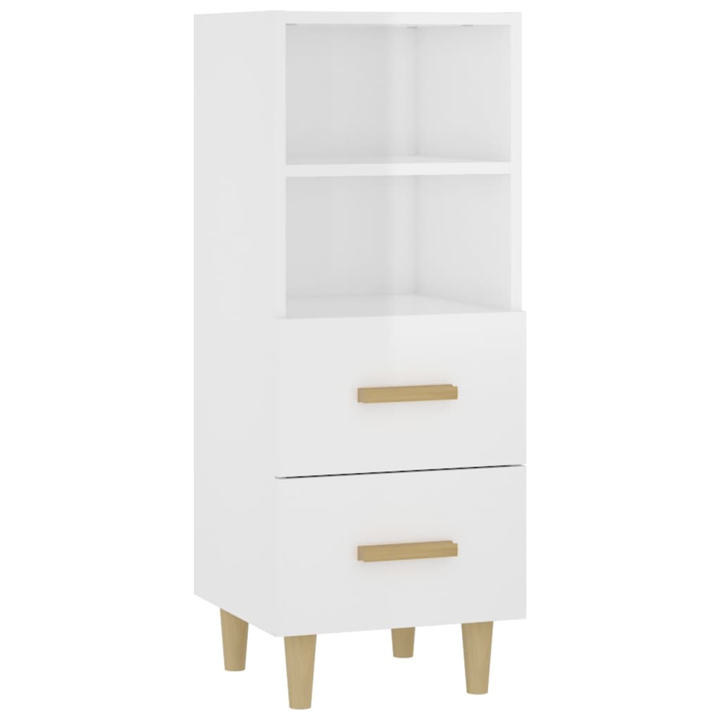 vidaXL Servantă, alb extralucios, 34,5x34x90 cm, lemn compozit vidaXL Servantă, alb extralucios, 34,5x34x90 cm, lemn compozit