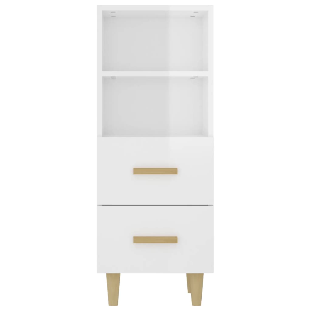 vidaXL Servantă, alb extralucios, 34,5x34x90 cm, lemn compozit vidaXL Servantă, alb extralucios, 34,5x34x90 cm, lemn compozit