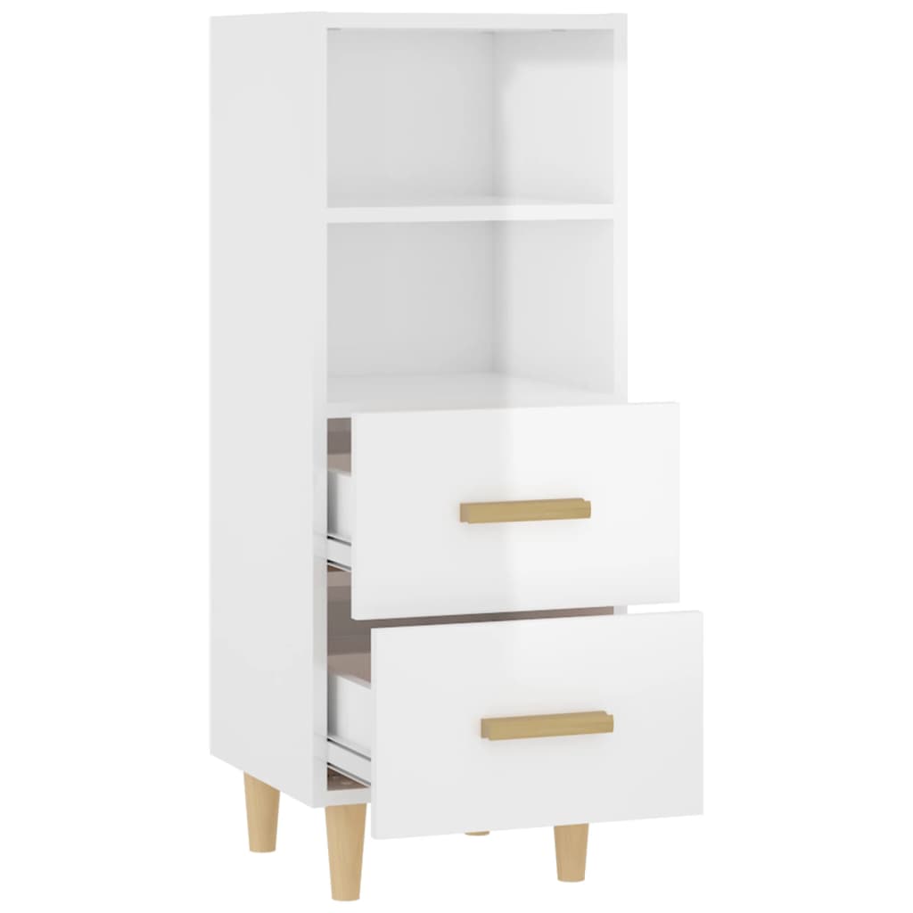 vidaXL Servantă, alb extralucios, 34,5x34x90 cm, lemn compozit vidaXL Servantă, alb extralucios, 34,5x34x90 cm, lemn compozit