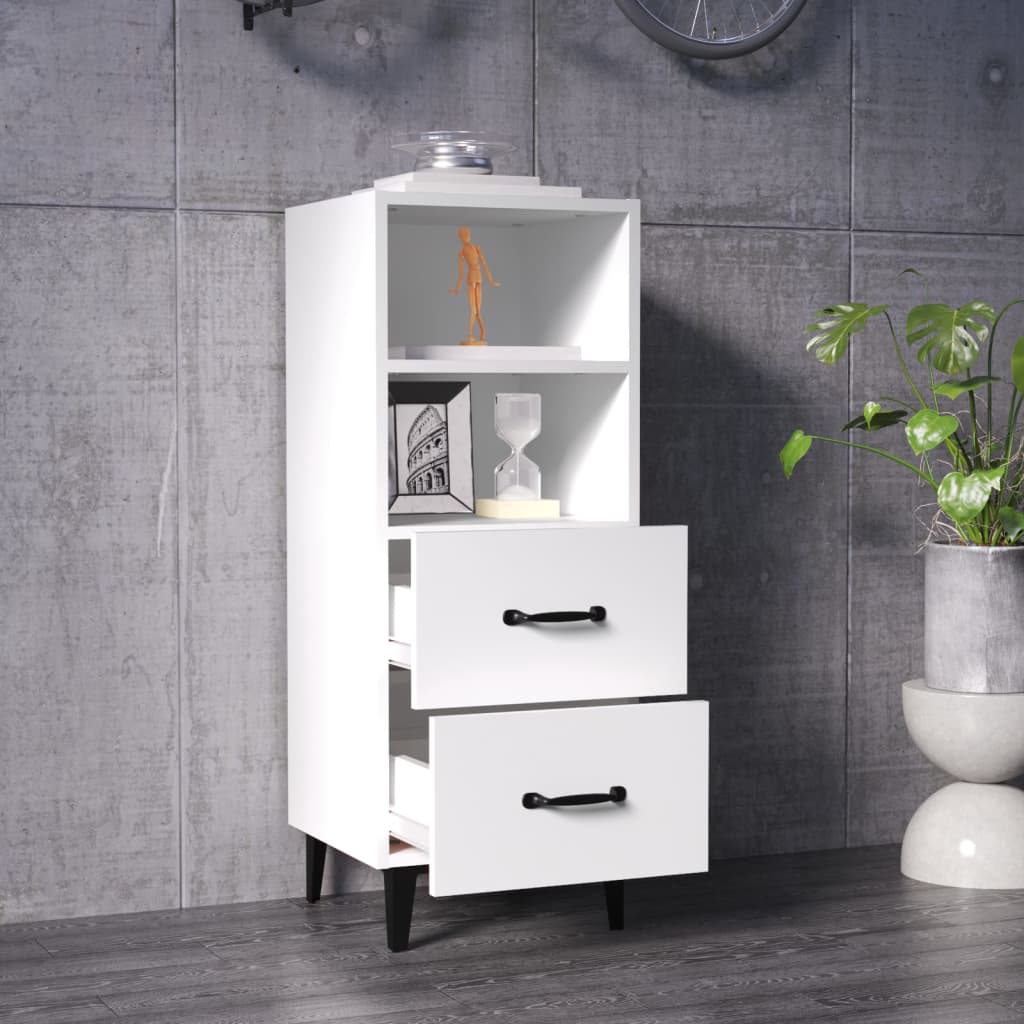 vidaXL Servantă, alb, 34,5x34x90 cm, lemn compozit vidaXL Servantă, alb, 34,5x34x90 cm, lemn compozit