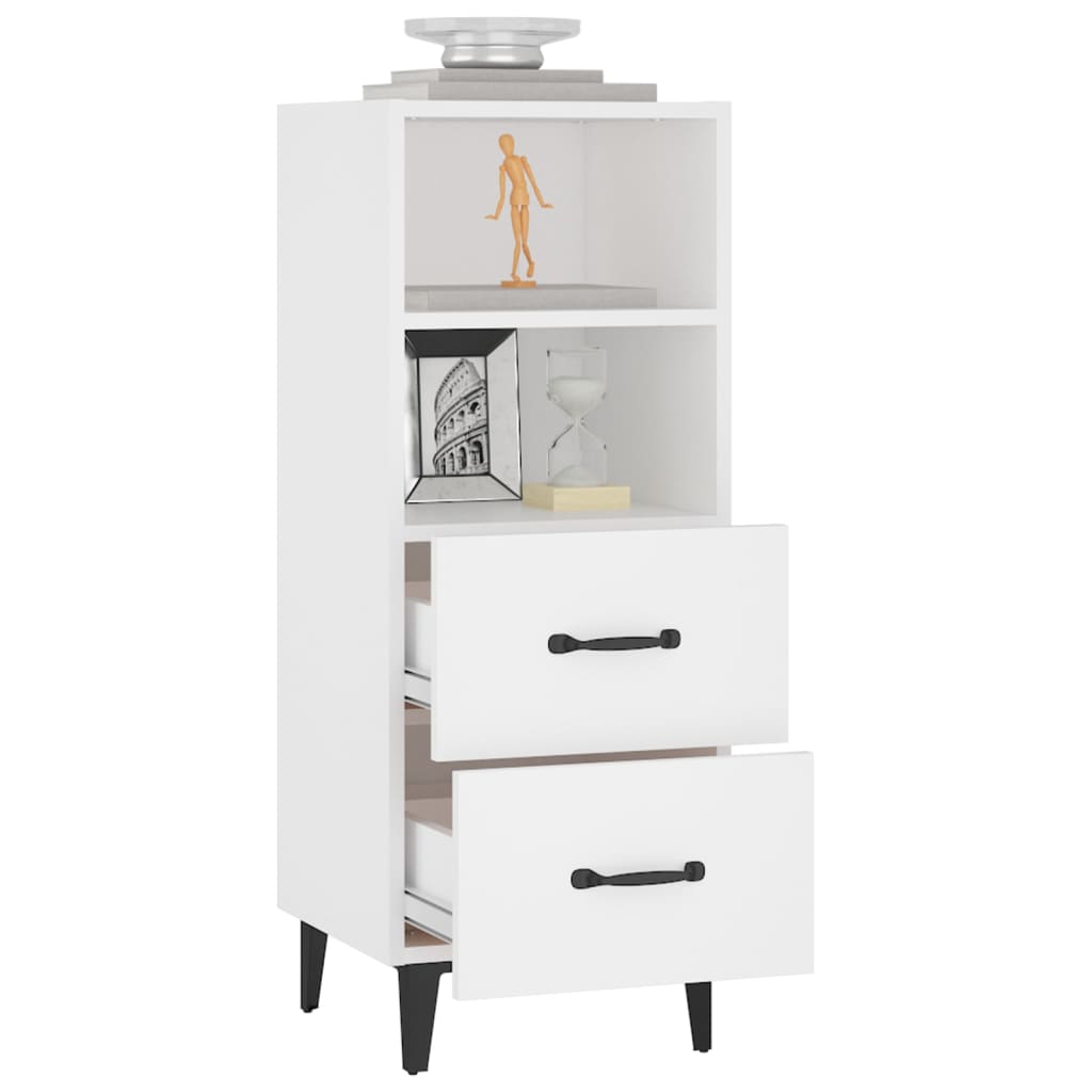 vidaXL Servantă, alb, 34,5x34x90 cm, lemn compozit vidaXL Servantă, alb, 34,5x34x90 cm, lemn compozit