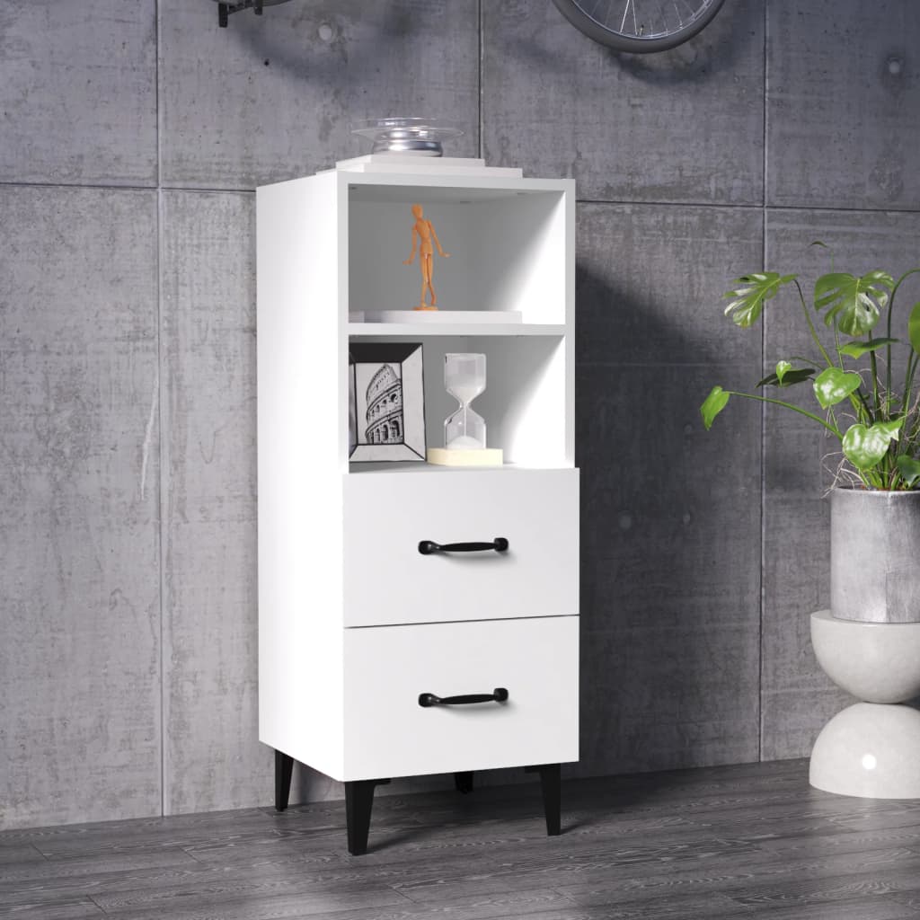 vidaXL Servantă, alb, 34,5x34x90 cm, lemn compozit vidaXL Servantă, alb, 34,5x34x90 cm, lemn compozit