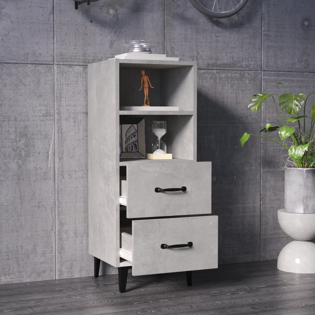 vidaXL Servantă, gri beton, 34,5x34x90 cm, lemn compozit vidaXL Servantă, gri beton, 34,5x34x90 cm, lemn compozit