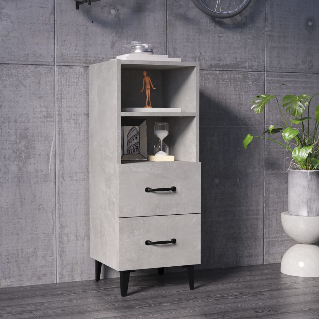 vidaXL Servantă, gri beton, 34,5x34x90 cm, lemn compozit vidaXL Servantă, gri beton, 34,5x34x90 cm, lemn compozit