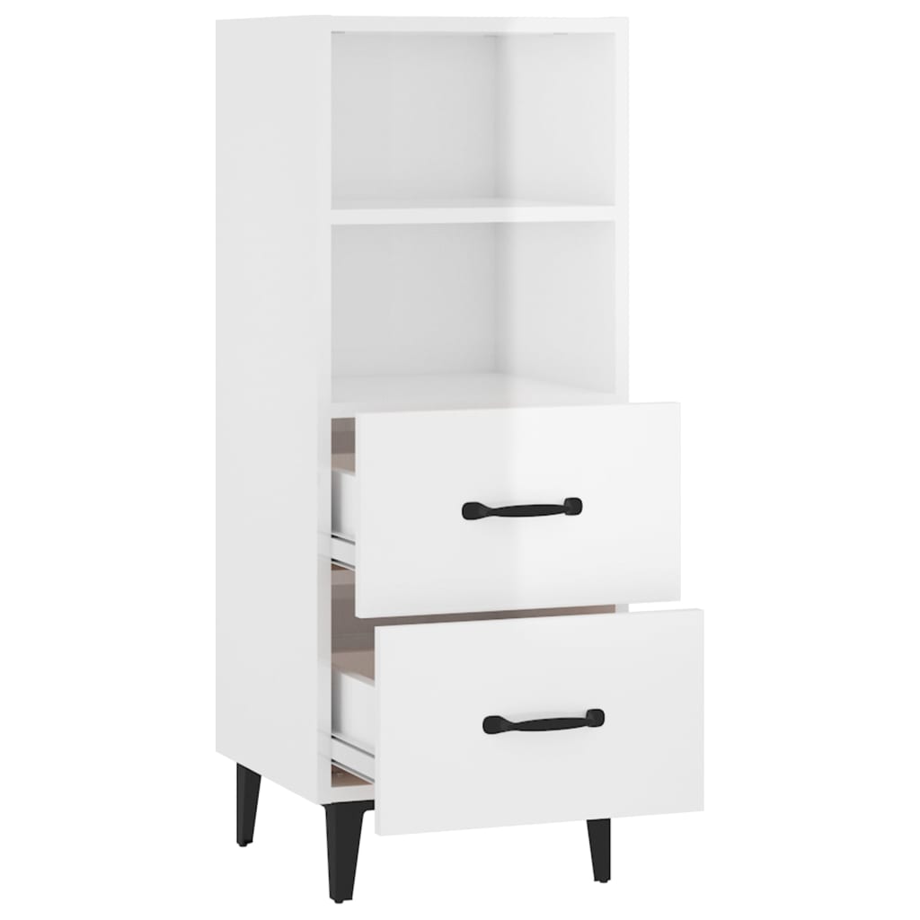 vidaXL Servantă, alb extralucios, 34,5x34x90 cm, lemn prelucrat vidaXL Servantă, alb extralucios, 34,5x34x90 cm, lemn prelucrat