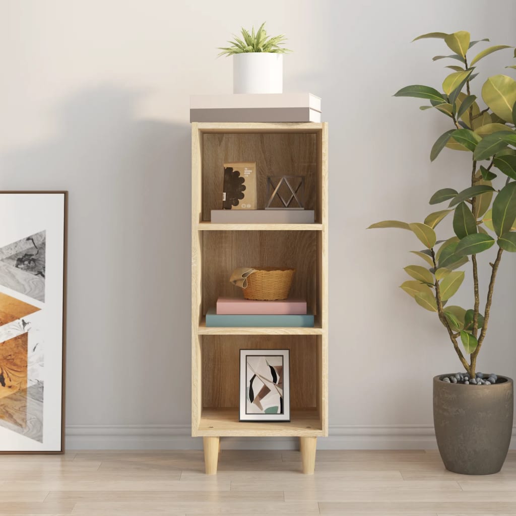 vidaXL Servantă, stejar sonoma, 34,5x34x90 cm, lemn compozit