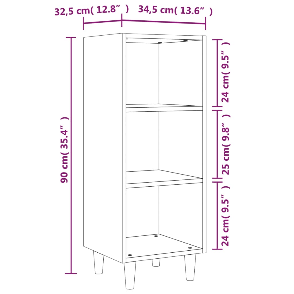 vidaXL Servantă, gri beton, 34,5x32,5x90 cm, lemn compozit vidaXL Servantă, gri beton, 34,5x32,5x90 cm, lemn compozit