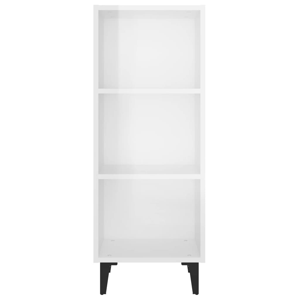 vidaXL Servantă, alb extralucios, 34,5x32,5x90 cm, lemn compozit