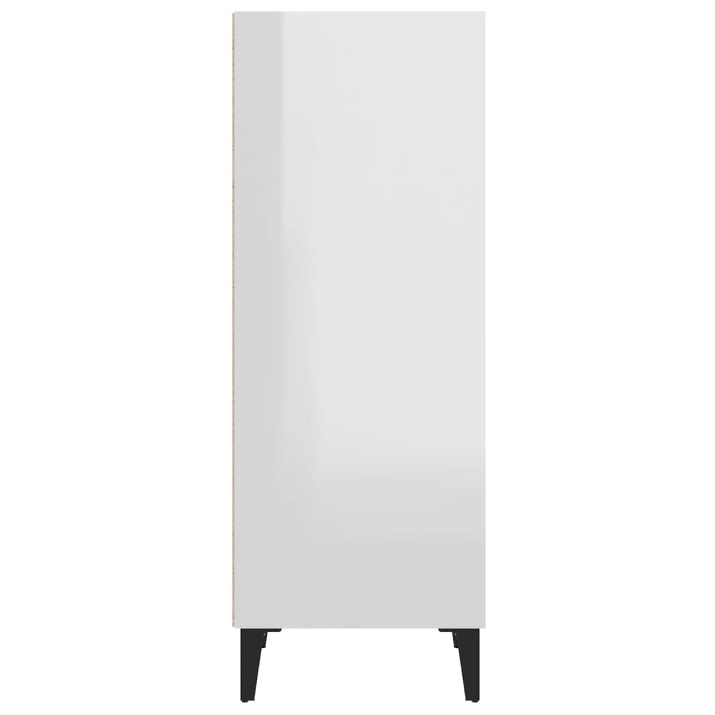 vidaXL Servantă, alb extralucios, 34,5x32,5x90 cm, lemn compozit