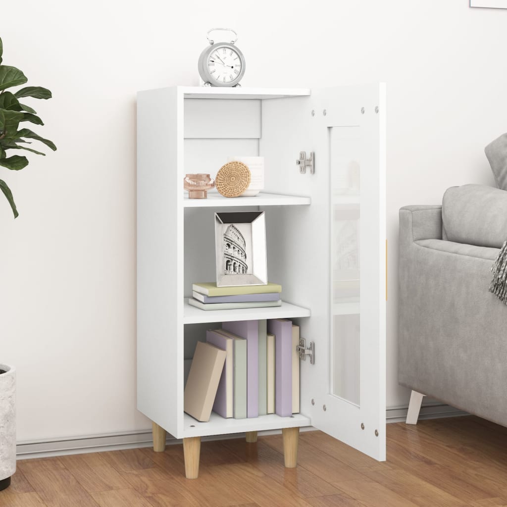 vidaXL Servantă, alb, 34,5x34x90 cm, lemn compozit vidaXL Servantă, alb, 34,5x34x90 cm, lemn compozit