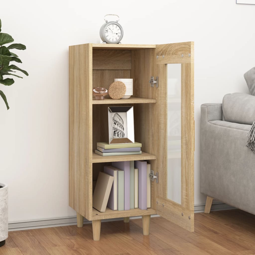 vidaXL Servantă, stejar sonoma, 34,5x34x90 cm, lemn compozit