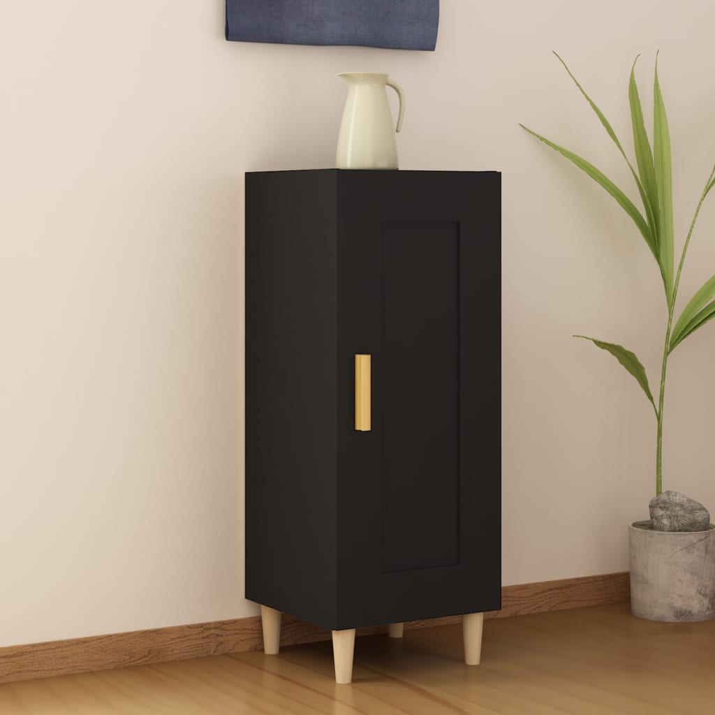 vidaXL Servantă, negru, 34,5x34x90 cm, lemn compozit