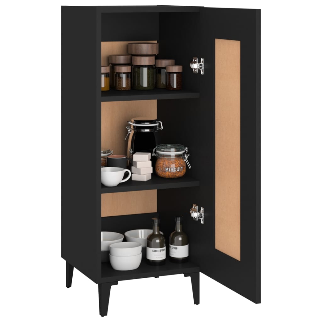 vidaXL Servantă, negru, 34,5x34x90 cm, lemn compozit vidaXL Servantă, negru, 34,5x34x90 cm, lemn compozit