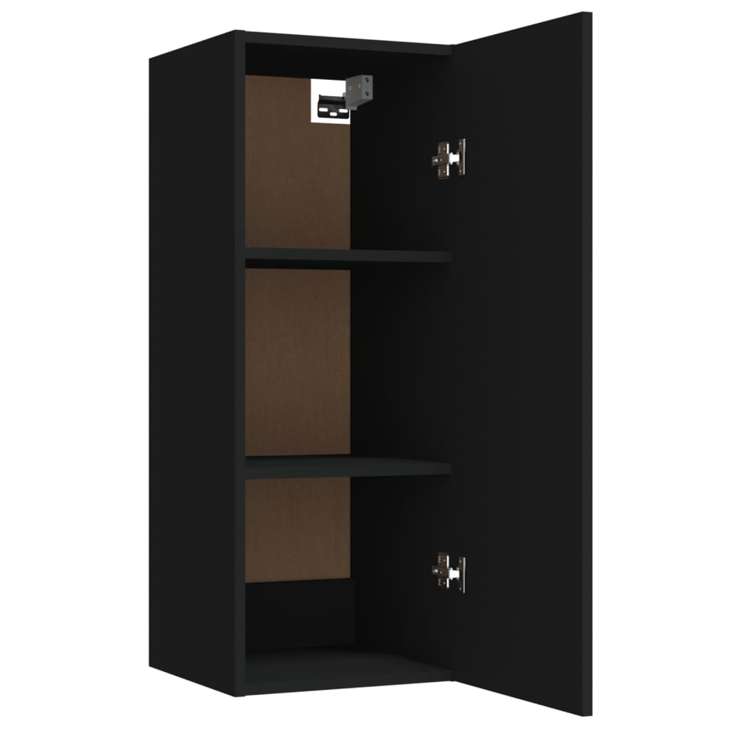 vidaXL Dulap de perete, negru, 34,5x34x90 cm, lemn compozit vidaXL Dulap de perete, negru, 34,5x34x90 cm, lemn compozit