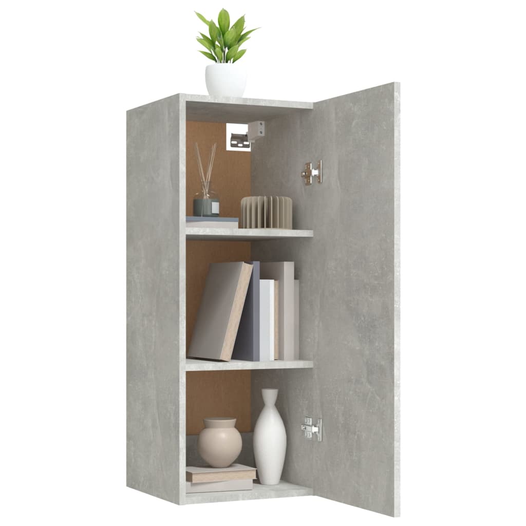 vidaXL Dulap de perete, gri beton, 34,5x34x90 cm, lemn compozit