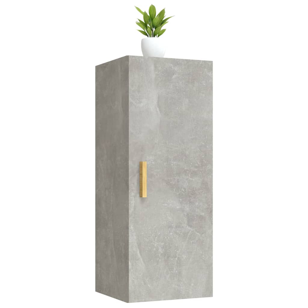 vidaXL Dulap de perete, gri beton, 34,5x34x90 cm, lemn compozit