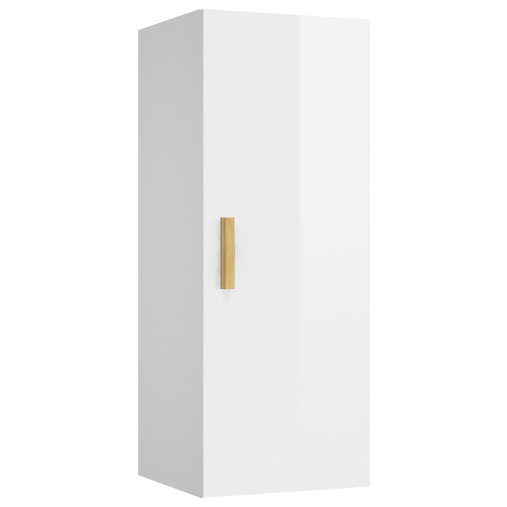 vidaXL Dulap de perete, alb extralucios, 34,5x34x90 cm, lemn compozit vidaXL Dulap de perete, alb extralucios, 34,5x34x90 cm, lemn compozit