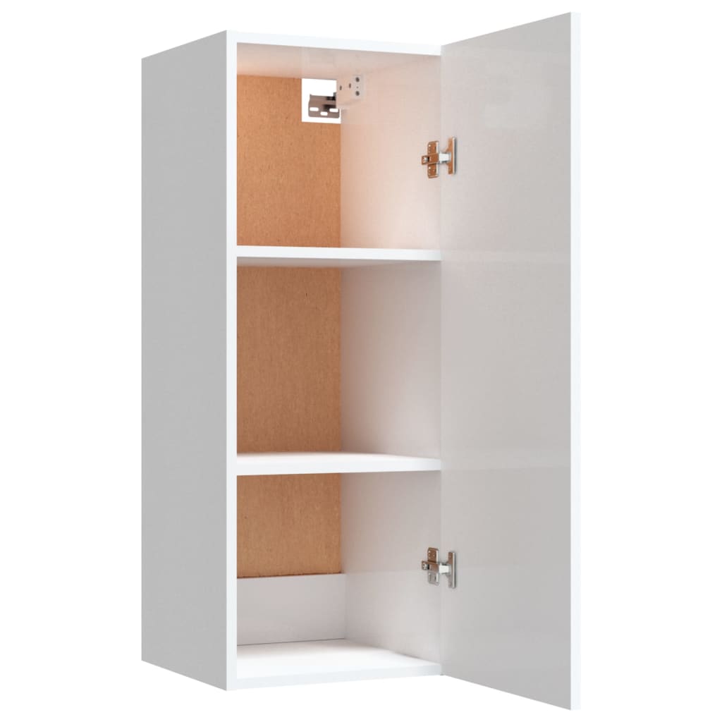 vidaXL Dulap de perete, alb extralucios, 34,5x34x90 cm, lemn compozit vidaXL Dulap de perete, alb extralucios, 34,5x34x90 cm, lemn compozit