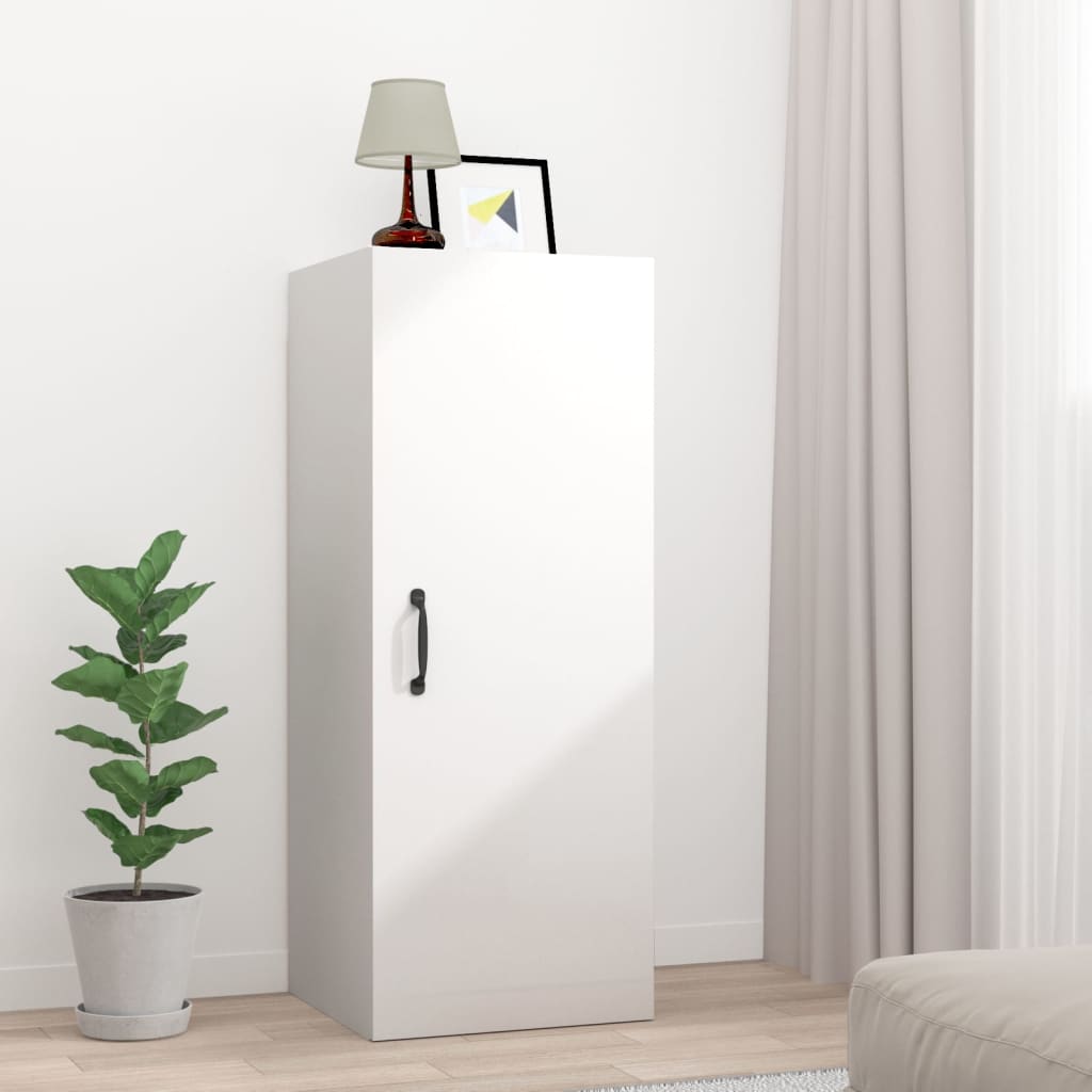 vidaXL Dulap perete suspendat alb lucios 34,5x34x90cm lemn prelucrat