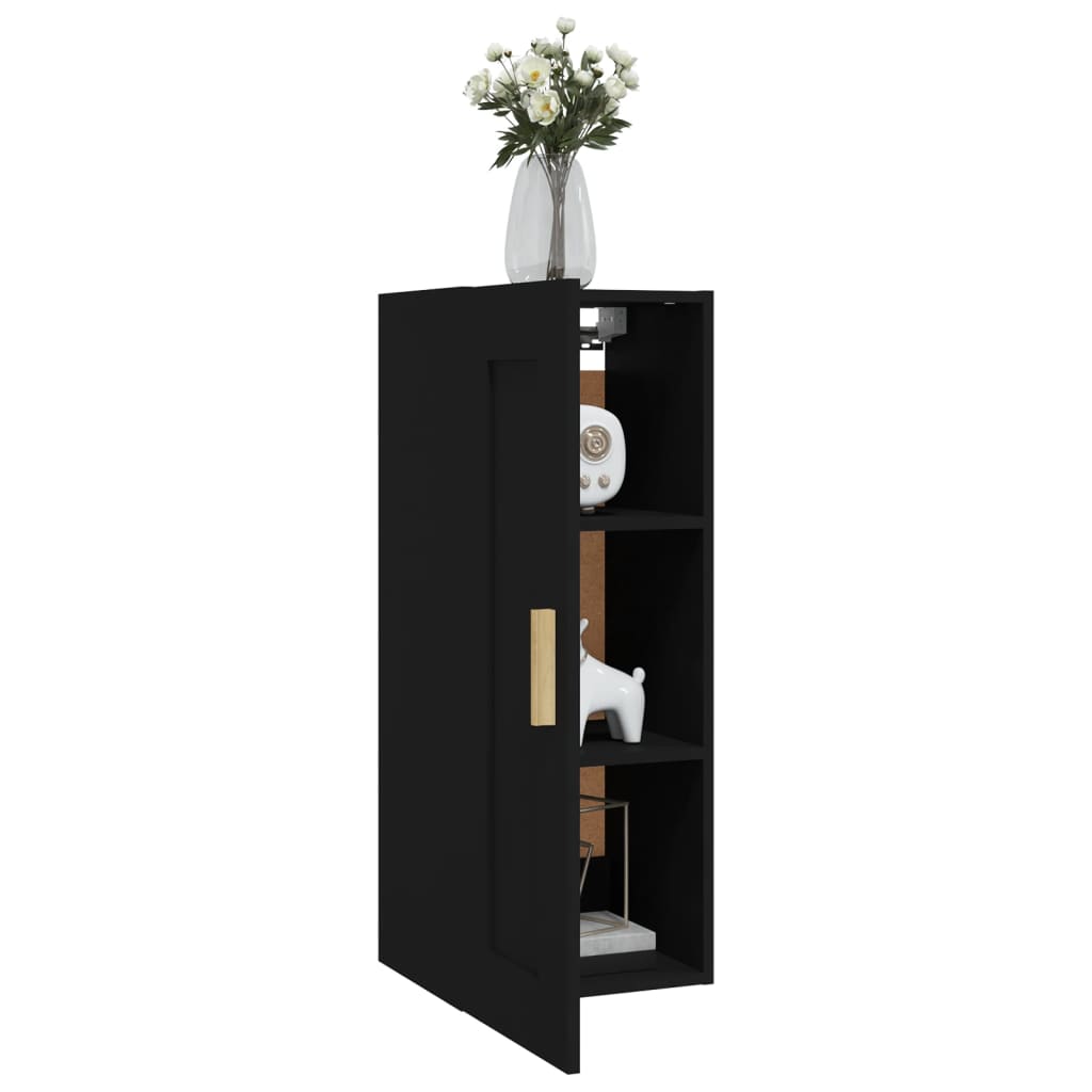 vidaXL Dulap de perete, negru, 35x34x90 cm, lemn prelucrat vidaXL Dulap de perete, negru, 35x34x90 cm, lemn prelucrat