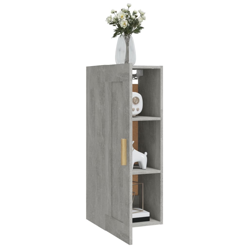 vidaXL Dulap de perete, gri beton, 35x34x90 cm, lemn compozit