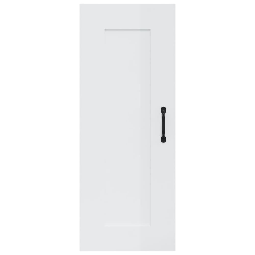 vidaXL Dulap suspendat, alb extralucios, 35x34x90 cm, lemn prelucrat