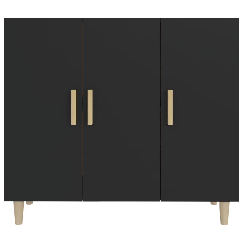 vidaXL Servantă, negru, 90x34x80 cm, lemn compozit