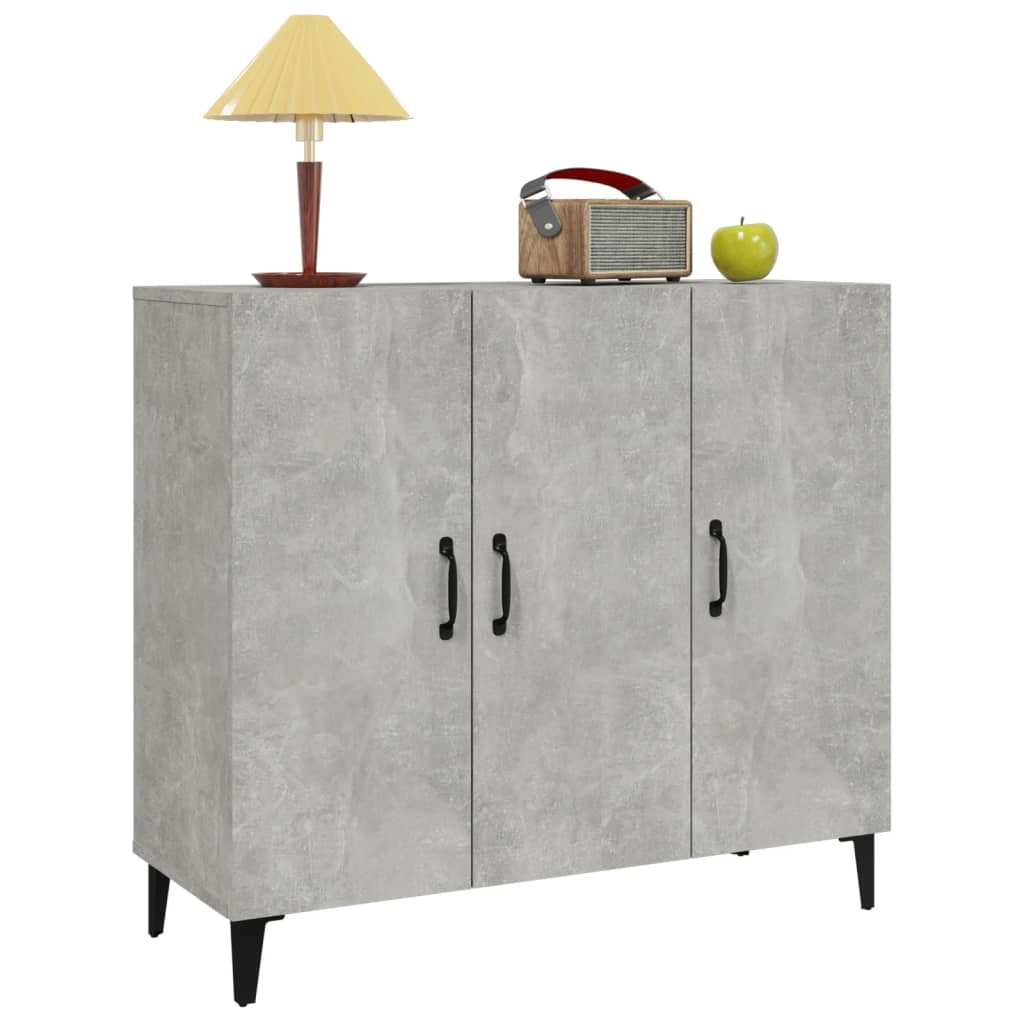 vidaXL Servantă, gri beton, 90x34x80 cm, lemn compozit