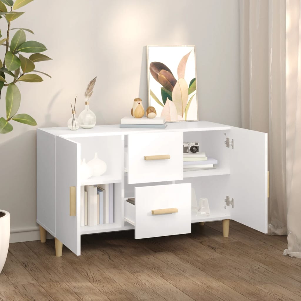 vidaXL Servantă, alb, 100x36x60 cm, lemn compozit vidaXL Servantă, alb, 100x36x60 cm, lemn compozit