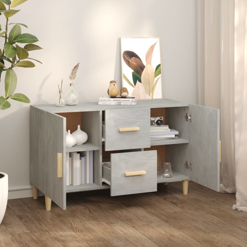 vidaXL Servantă, gri beton, 100x36x60 cm, lemn prelucrat vidaXL Servantă, gri beton, 100x36x60 cm, lemn prelucrat
