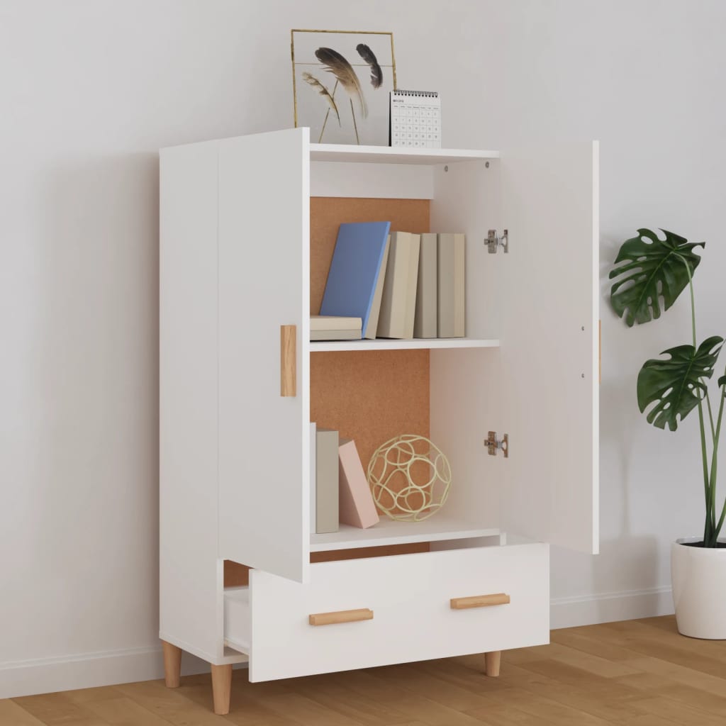 vidaXL Dulap înalt, alb, 70x31x115 cm, lemn prelucrat