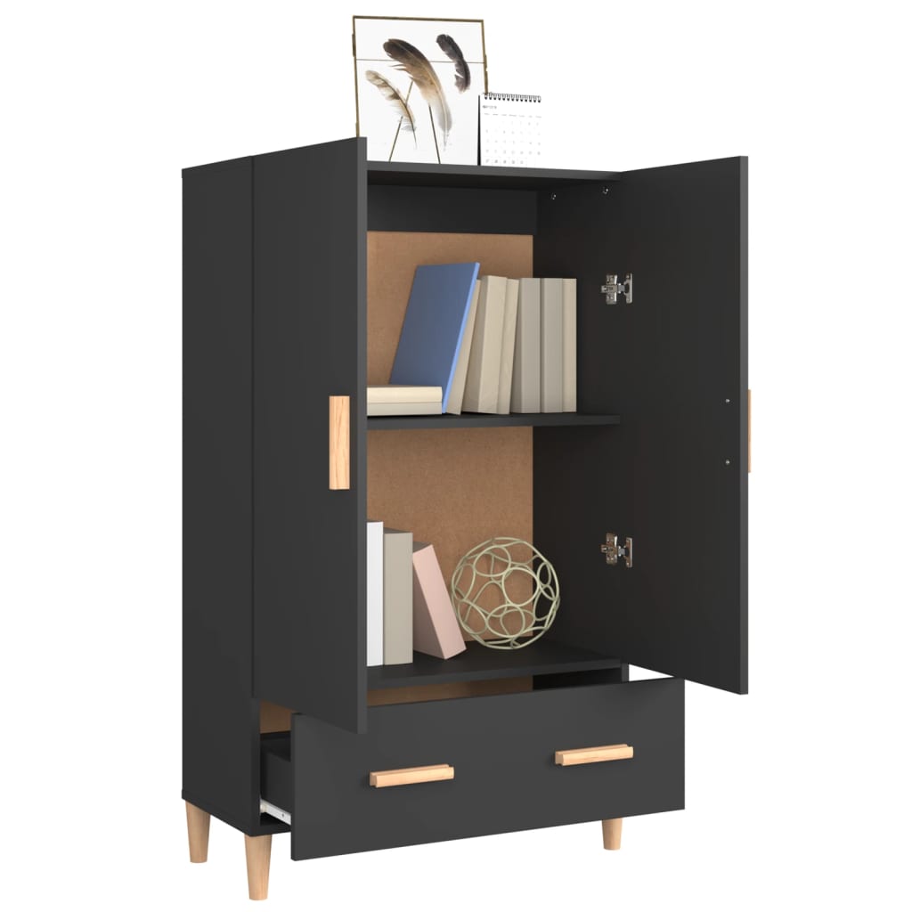 vidaXL Dulap înalt, negru, 70x31x115 cm, lemn compozit