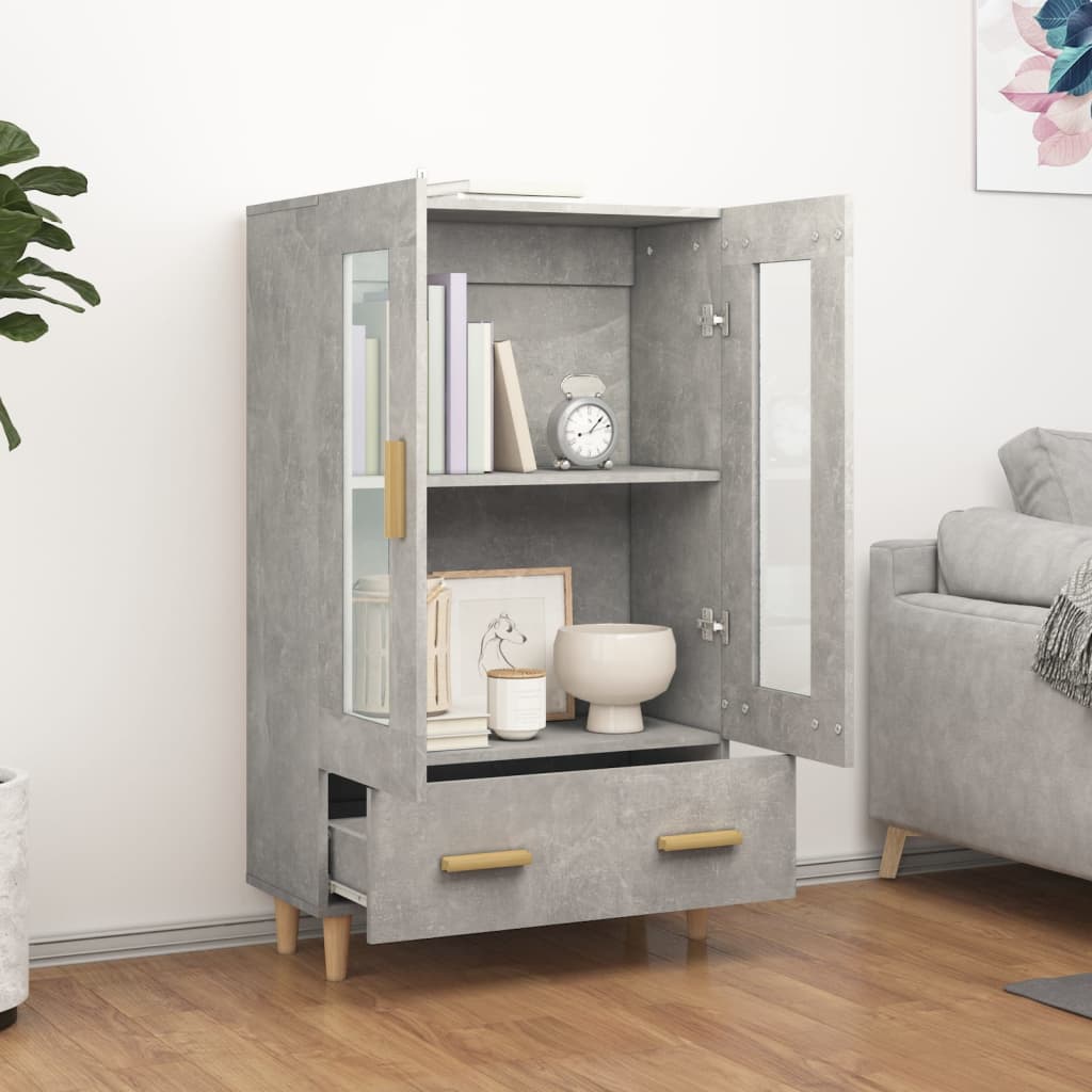 vidaXL Dulap înalt, gri beton, 70x31x115 cm, lemn compozit