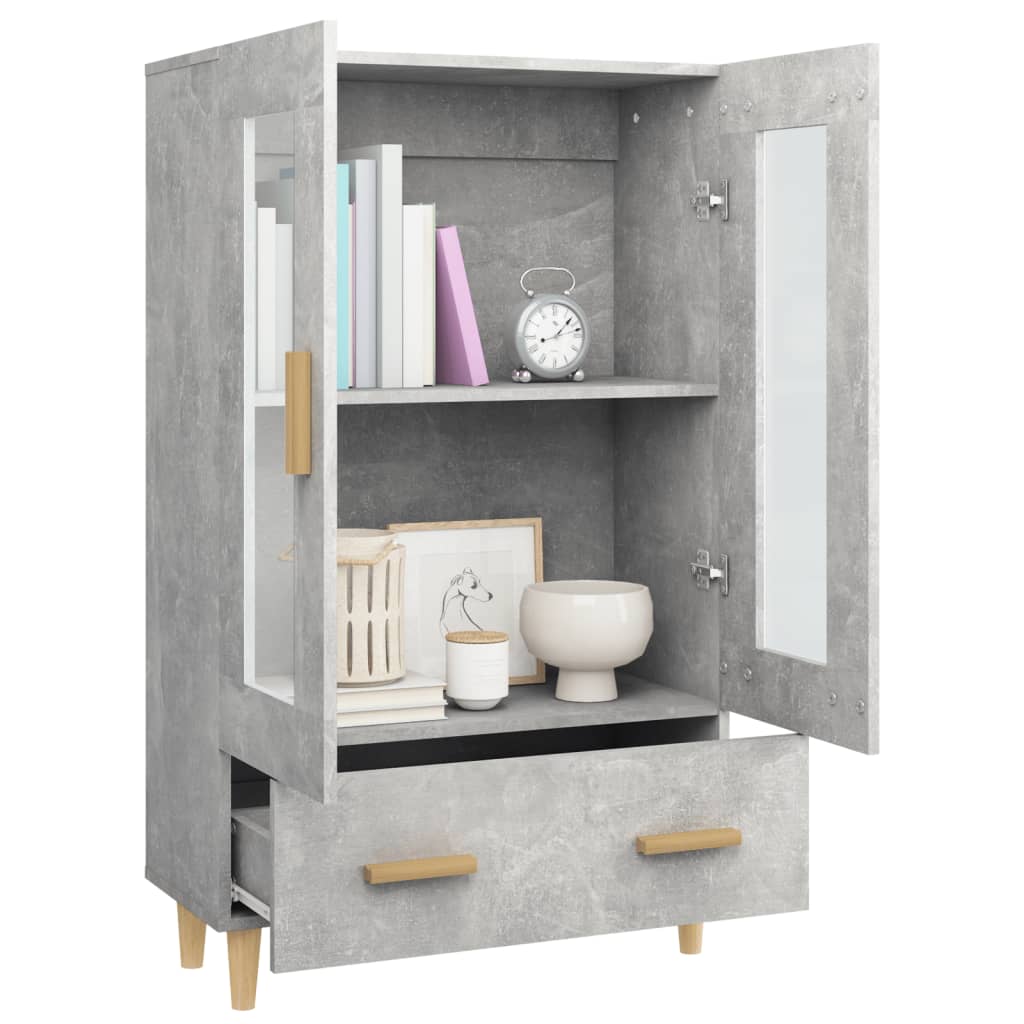 vidaXL Dulap înalt, gri beton, 70x31x115 cm, lemn compozit